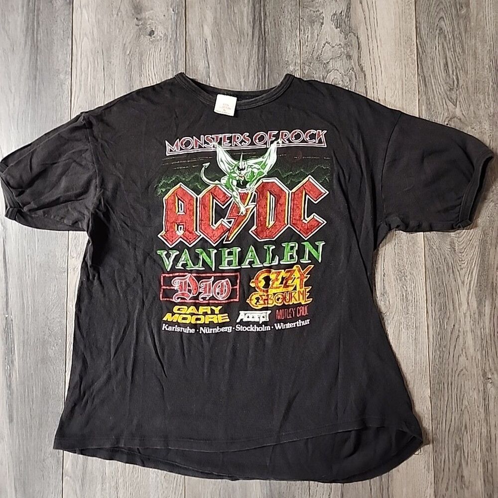 Monsters of Rock Festival 84 AC DC Ozzy Dio Halen Accept Crue Tour Shirt Size XL